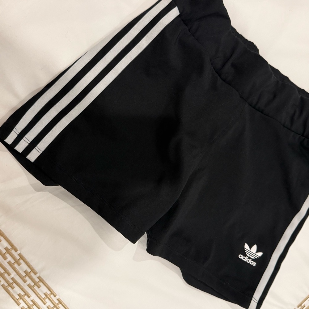 Adidas Women's Black and White Athletic Shorts